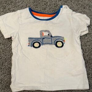 Kids White T-Shirt with Blue Truck Design